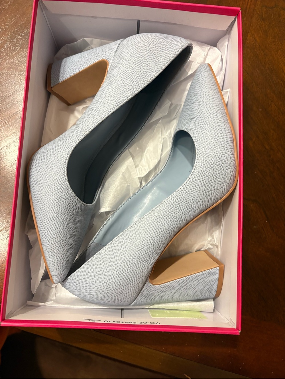 Vince Camuto Powder Blue Pointed Toe Block Heel Pumps